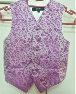 Kids Costumes to Hire - Lilac flower print Waistcoat  - 2-3 years